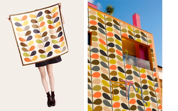 Photo of textile designs by Orla Kiely 